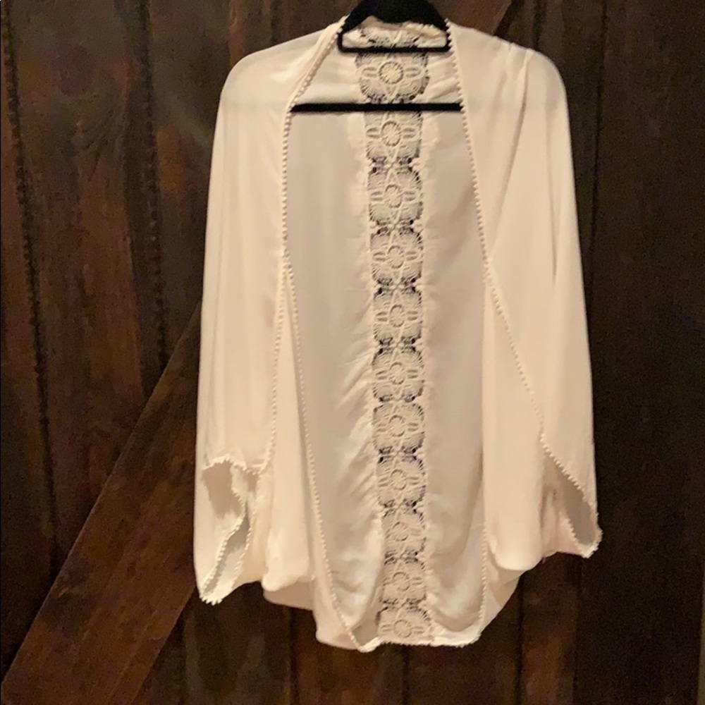 Merona white bohemian flowy light weight cardigan